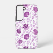 Jacobobobohnenflorale Big Pattern Pinks auf Weiß Samsung Galaxy Hülle (Rückseite)