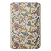Jacobobohne Bird Floral Chinoiserie Tan Linen Look Badematte (Vorderseite Vertikal)