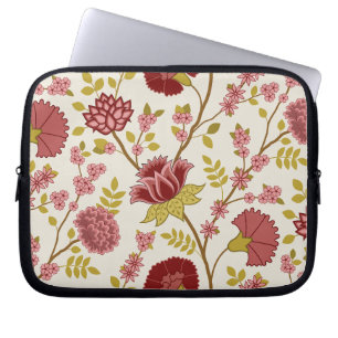 Jacobobohne Blumenmuster LG Muster Reds Pinks Gold Laptopschutzhülle