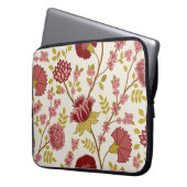 Jacobobohne Blumenmuster LG Muster Reds Pinks Gold Laptopschutzhülle (Vorderseite Links)