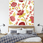 Jacobobohne Blumenmuster LG Muster Reds Pinks Gold Leinwanddruck (Insitu (Schlafzimmer))
