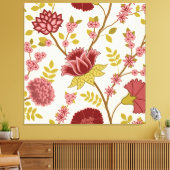 Jacobobohne Blumenmuster LG Muster Reds Pinks Gold Leinwanddruck (Insitu (Wohnzimmer))