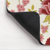 Jacobobohne Blumenmuster LG Muster Reds Pinks Gold Mousepad (Ecke)