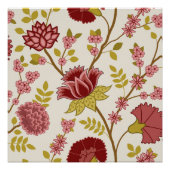 Jacobobohne Blumenmuster LG Muster Reds Pinks Gold Poster (Vorderseite)