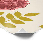 Jacobobohne Blumenmuster LG Muster Reds Pinks Gold Poster (Ecke)