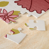 Jacobobohne Blumenmuster LG Muster Reds Pinks Gold Puzzle (Seite)