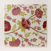 Jacobobohne Blumenmuster LG Muster Reds Pinks Gold Puzzle (Horizontal)