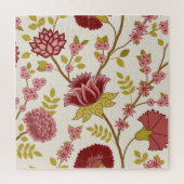 Jacobobohne Blumenmuster LG Muster Reds Pinks Gold Puzzle (Vertikal)