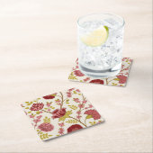 Jacobobohne Blumenmuster LG Muster Reds Pinks Gold Rechteckiger Pappuntersetzer (Vor Ort)