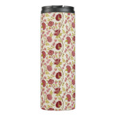 Jacobobohne Blumenmuster Reds Pinks Gold Creme Thermosbecher (Rückseite)