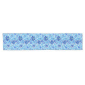Jacobobohne Floral , Marine und Cerulean Blue Kurzer Tischläufer (Horizontal)