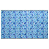 Jacobobohne Floral , Marine und Cerulean Blue Stoff (Yard (91,4 cm))