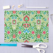 Jacobobohne, florale Damaskus, grün und korallenro Seidenpapier (Handwerk)