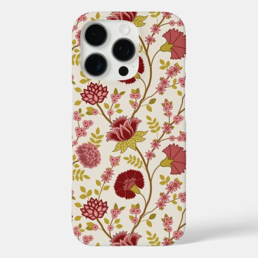 Jacobobohne Grosse Muster Reds Pinks Gold Creme Case-Mate iPhone Hülle (Rückseite)
