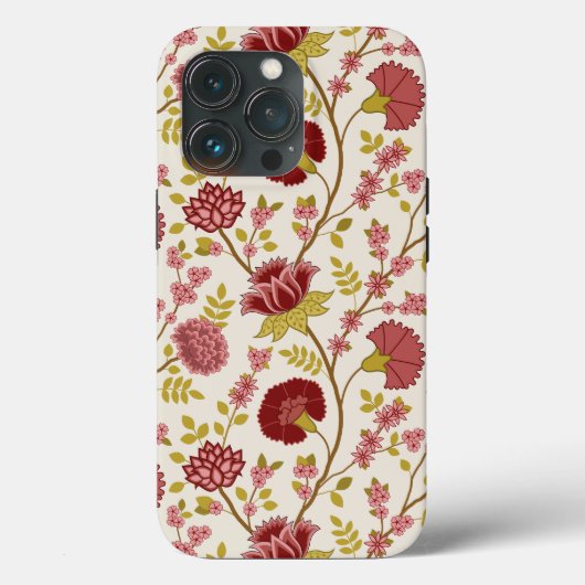 Jacobobohne Grosse Muster Reds Pinks Gold Creme Case-Mate iPhone Hülle (Rückseite)