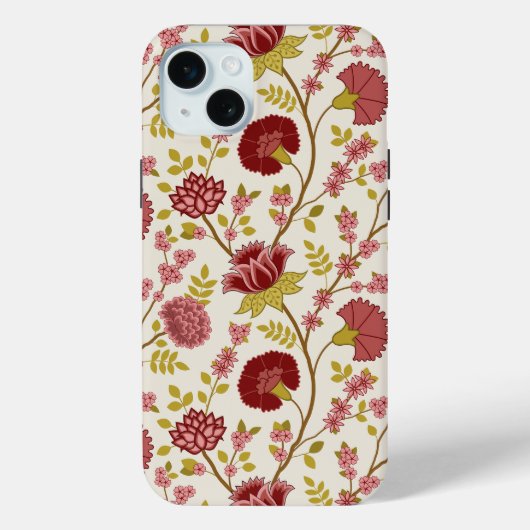 Jacobobohne Grosse Muster Reds Pinks Gold Creme Case-Mate iPhone Hülle (Rückseite)