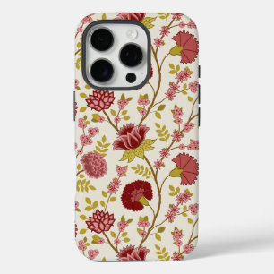 Jacobobohne Grosse Muster Reds Pinks Gold Creme iPhone 16 Pro Hülle