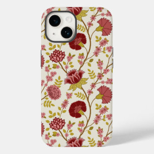 Jacobobohne Grosse Muster Reds Pinks Gold Creme Case-Mate iPhone 14 Hülle