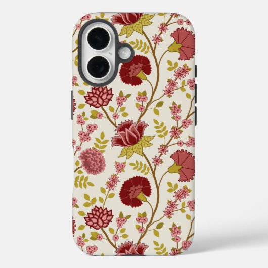 Jacobobohne Grosse Muster Reds Pinks Gold Creme Case-Mate iPhone Hülle (Rückseite)