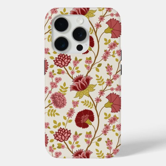 Jacobobohne Grosse Muster Reds Pinks Gold Creme Case-Mate iPhone Hülle (Rückseite)