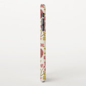 Jacobobohne Grosse Muster Reds Pinks Gold Creme iPhone Hülle (Linke Seite)