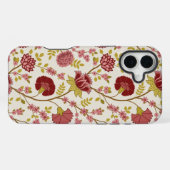 Jacobobohne Grosse Muster Reds Pinks Gold Creme iPhone Hülle (Rückseite (Horizontal))
