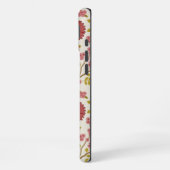 Jacobobohne Grosse Muster Reds Pinks Gold Creme iPhone Hülle (Linke Seite)