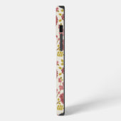 Jacobobohne Grosse Muster Reds Pinks Gold Creme iPhone Hülle (Linke Seite)