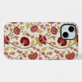 Jacobobohne Grosse Muster Reds Pinks Gold Creme iPhone Hülle (Rückseite (Horizontal))