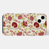 Jacobobohne Grosse Muster Reds Pinks Gold Creme iPhone Hülle (Rückseite (Horizontal))