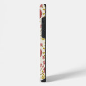 Jacobobohne Grosse Muster Reds Pinks Gold Creme iPhone Hülle (Linke Seite)