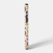 Jacobobohne Grosse Muster Reds Pinks Gold Creme iPhone Hülle (Linke Seite)