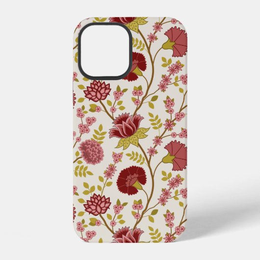 Jacobobohne Grosse Muster Reds Pinks Gold Creme iPhone Hülle (Rückseite)