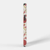 Jacobobohne Grosse Muster Reds Pinks Gold Creme iPhone Hülle (Rechte Seite)