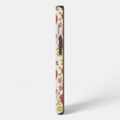 Jacobobohne Grosse Muster Reds Pinks Gold Creme iPhone Hülle (Linke Seite)