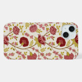 Jacobobohne Grosse Muster Reds Pinks Gold Creme iPhone Hülle (Rückseite (Horizontal))