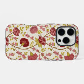 Jacobobohne Grosse Muster Reds Pinks Gold Creme iPhone Hülle (Rückseite (Horizontal))