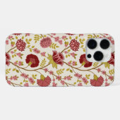 Jacobobohne Grosse Muster Reds Pinks Gold Creme iPhone Hülle (Rückseite (Horizontal))