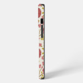 Jacobobohne Grosse Muster Reds Pinks Gold Creme iPhone Hülle (Linke Seite)