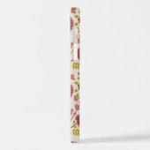 Jacobobohne Grosse Muster Reds Pinks Gold Creme iPhone Hülle (Linke Seite)