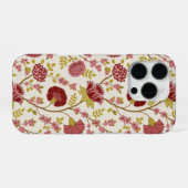 Jacobobohne Grosse Muster Reds Pinks Gold Creme iPhone Hülle (Rückseite (Horizontal))