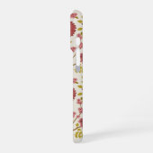 Jacobobohne Grosse Muster Reds Pinks Gold Creme iPhone Hülle (Linke Seite)