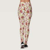 Jacobobohne Grosse Muster Reds Pinks Gold Creme Leggings (Rückseite)