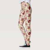 Jacobobohne Grosse Muster Reds Pinks Gold Creme Leggings (Links)