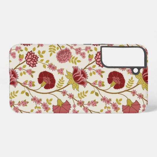 Jacobobohne Grosse Muster Reds Pinks Gold Creme Samsung Galaxy Hülle (Rückseite (Horizontal))