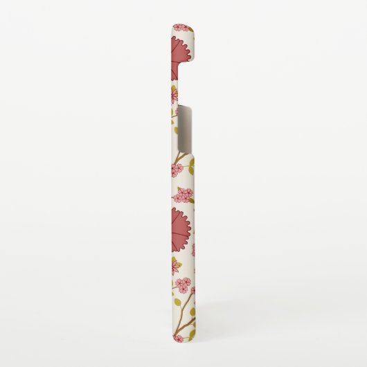 Jacobobohne Grosse Muster Reds Pinks Gold Creme Samsung Galaxy Hülle (Linke Seite)