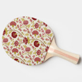 Jacobobohne Grosse Muster Reds Pinks Gold Creme Tischtennis Schläger (Seitenansicht)