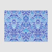 JacobobohnenDamast, Kobalt Blau und Weiß Seidenpapier (Vorderseite)