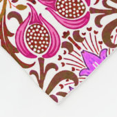 JacobobohnenDamast, Rosa, Violett und Braun Fleecedecke (Ecke)