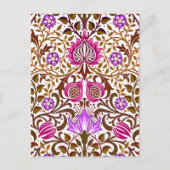 JacobobohnenDamast, Rosa, Violett und Braun Postkarte (Vorderseite)